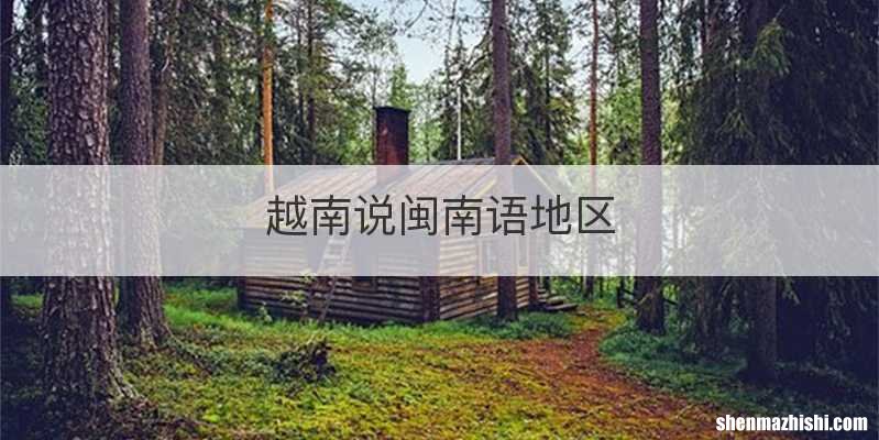 越南说闽南语地区