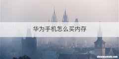 华为手机怎么买内存