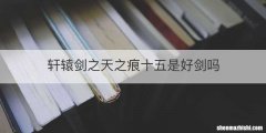 轩辕剑之天之痕十五是好剑吗