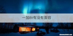 一加8t有没有面容