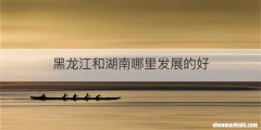 黑龙江和湖南哪里发展的好