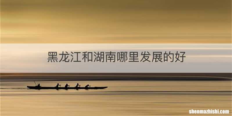 黑龙江和湖南哪里发展的好