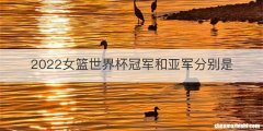 2022女篮世界杯冠军和亚军分别是