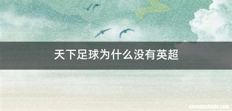天下足球为什么没有英超