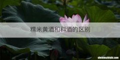 糯米黄酒和料酒的区别