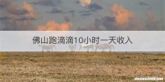 佛山跑滴滴10小时一天收入
