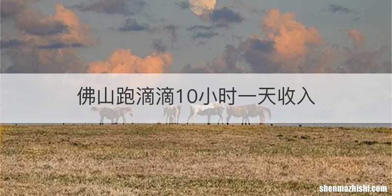 佛山跑滴滴10小时一天收入