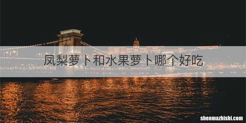 凤梨萝卜和水果萝卜哪个好吃