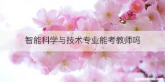 智能科学与技术专业能考教师吗