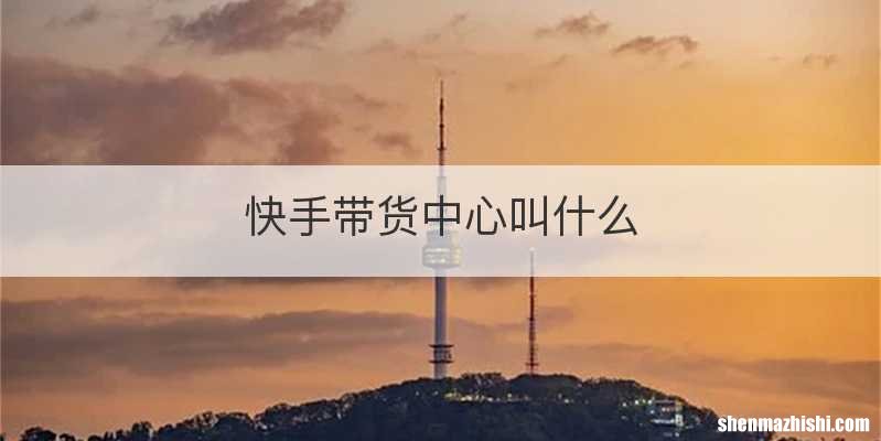 快手带货中心叫什么