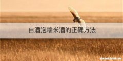 白酒泡糯米酒的正确方法