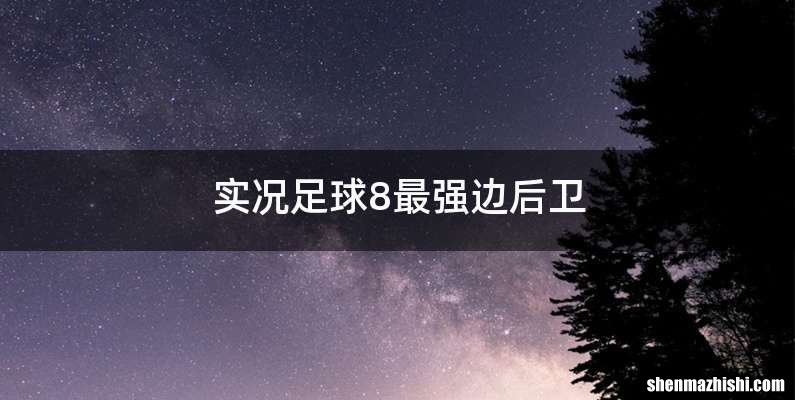 实况足球8最强边后卫