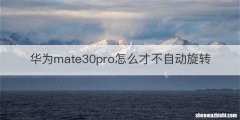 华为mate30pro怎么才不自动旋转