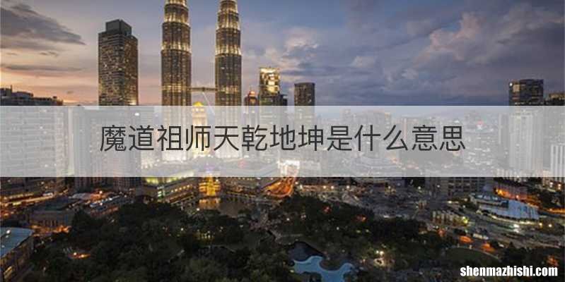 魔道祖师天乾地坤是什么意思
