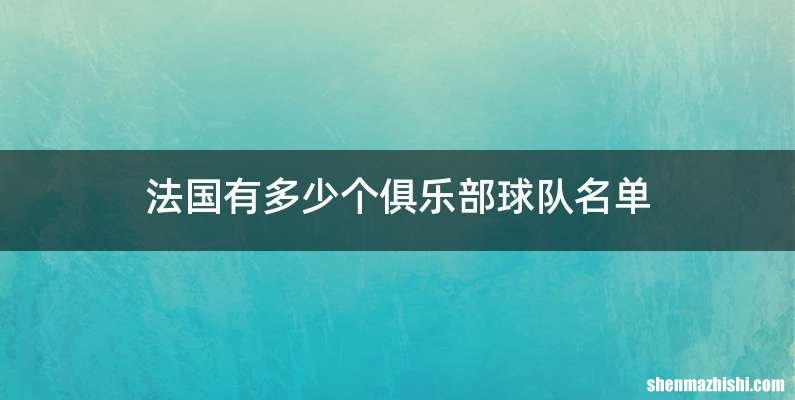 法国有多少个俱乐部球队名单