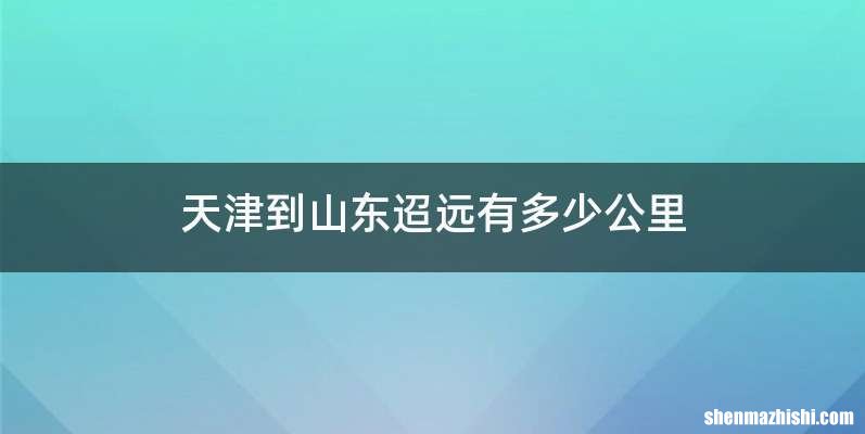 天津到山东迢远有多少公里