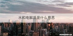 水和电解质是什么意思
