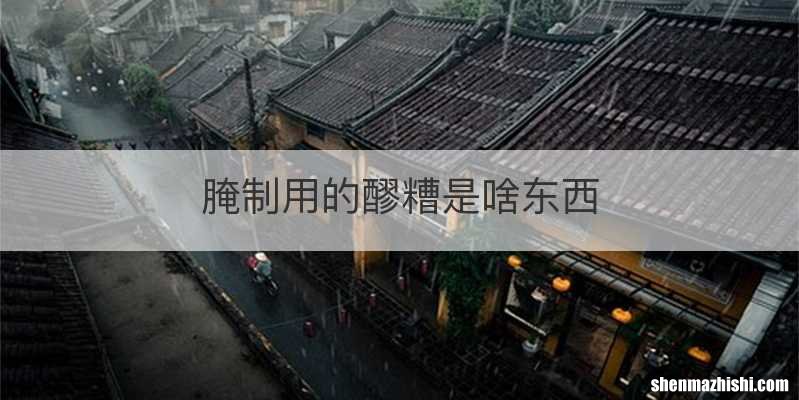 腌制用的醪糟是啥东西