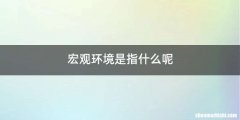 宏观环境是指什么呢