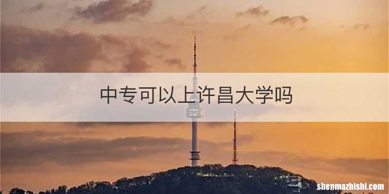 中专可以上许昌大学吗