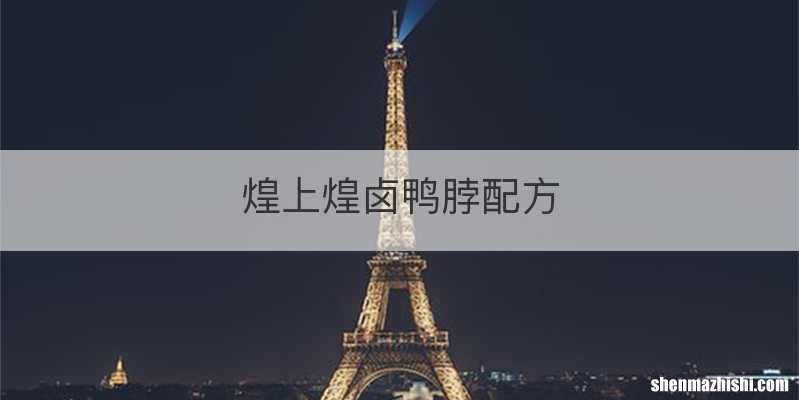 煌上煌卤鸭脖配方