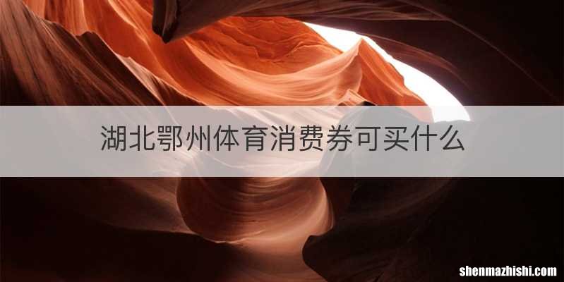湖北鄂州体育消费券可买什么