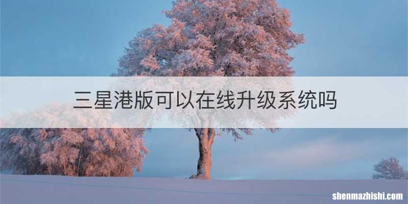 三星港版可以在线升级系统吗
