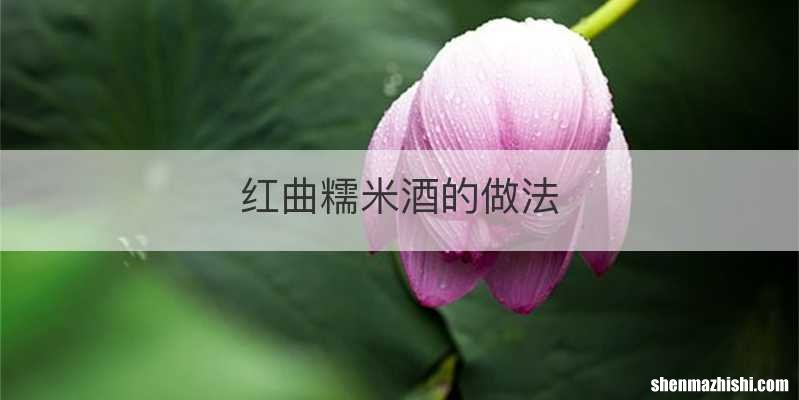 红曲糯米酒的做法