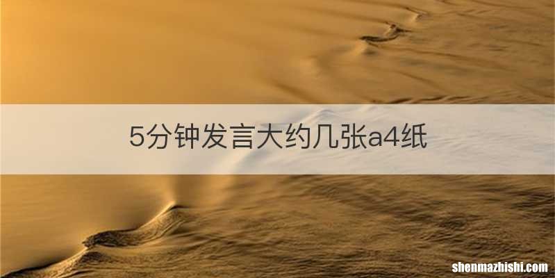 5分钟发言大约几张a4纸