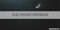农业大学的统计学好就业吗