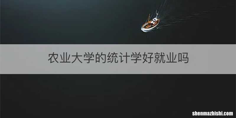 农业大学的统计学好就业吗