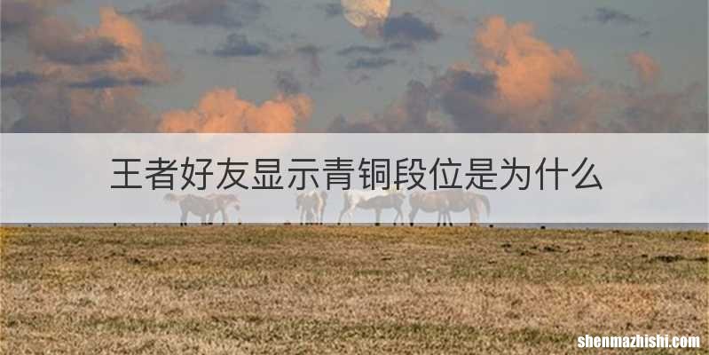 王者好友显示青铜段位是为什么