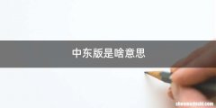 中东版是啥意思