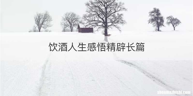 饮酒人生感悟精辟长篇