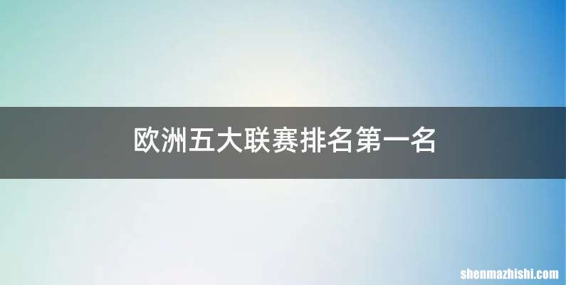 欧洲五大联赛排名第一名