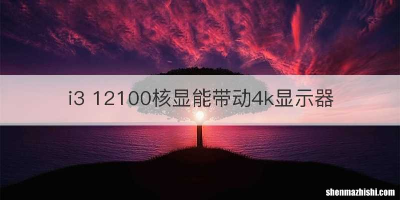 i3 12100核显能带动4k显示器
