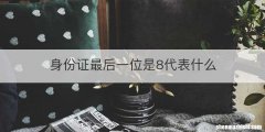 身份证最后一位是8代表什么