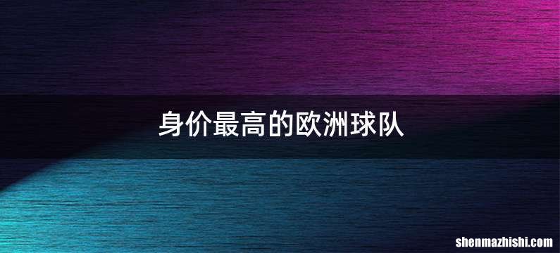 身价最高的欧洲球队