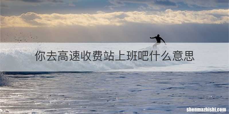 你去高速收费站上班吧什么意思