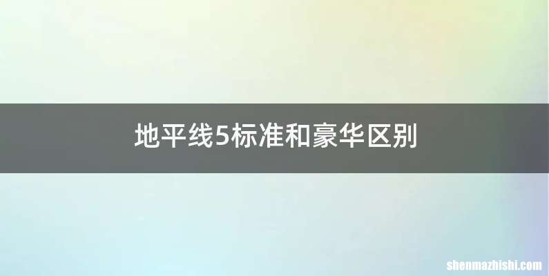 地平线5标准和豪华区别