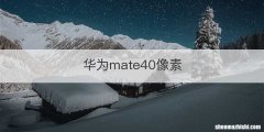 华为mate40像素