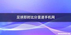 足球即时比分雷速手机网