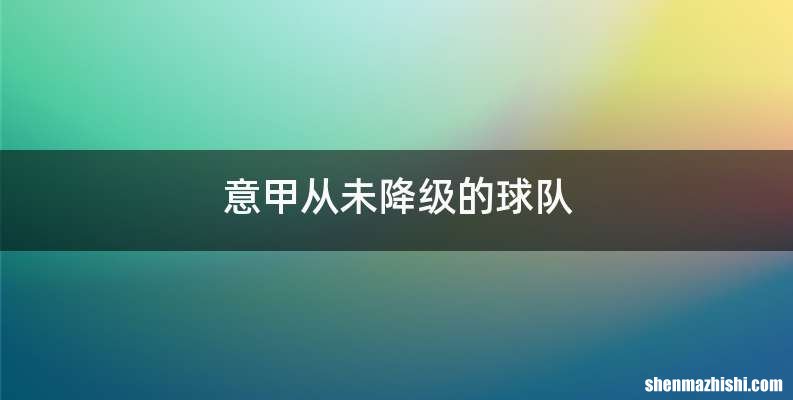 意甲从未降级的球队