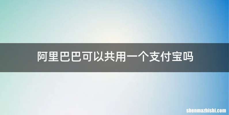 阿里巴巴可以共用一个支付宝吗