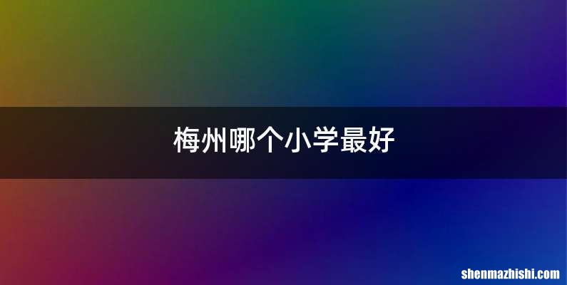 梅州哪个小学最好