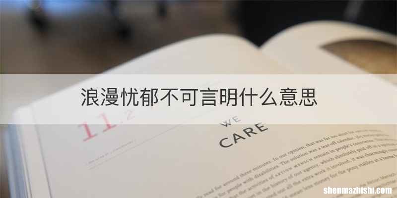 浪漫忧郁不可言明什么意思