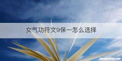 女气功符文9保一怎么选择