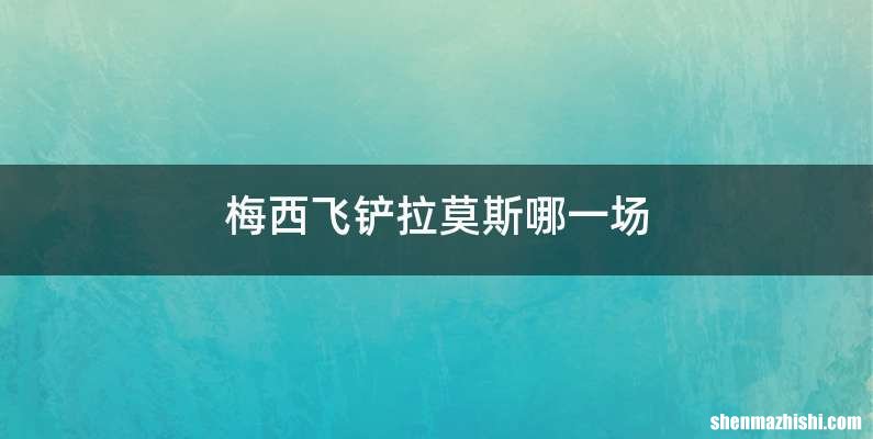 梅西飞铲拉莫斯哪一场