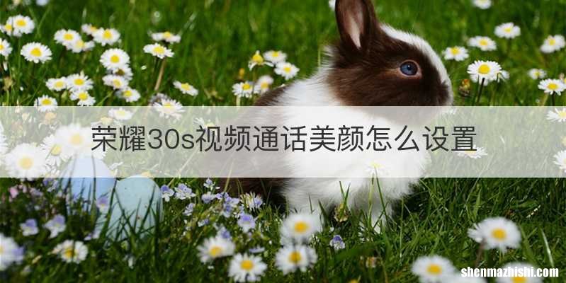 荣耀30s视频通话美颜怎么设置
