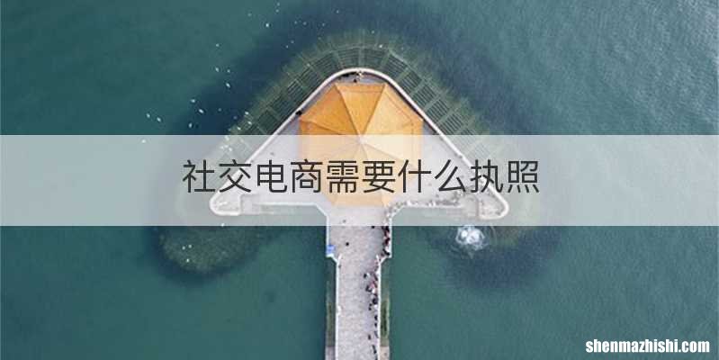 社交电商需要什么执照
